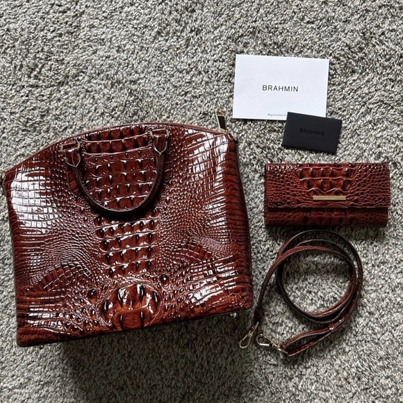 Brahmin Handbags - Brahmin Large Duxbury Satchel and wallet set in pecan Melbourne